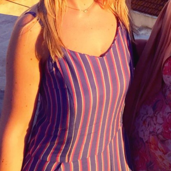 Wide Leg Striped Jumpsuit - Picture 1 of 4